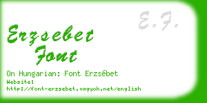 erzsebet font business card