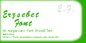 erzsebet font business card